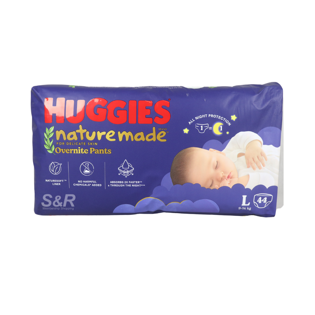 Huggies Naturemade Overnite Pants L 44 pieces